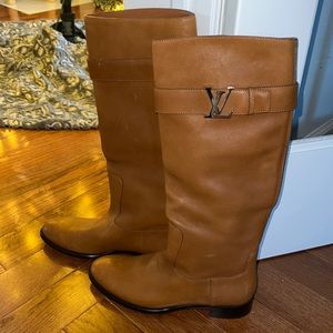 LOUIS VUITTON LEATHER BOOTS - BROWN